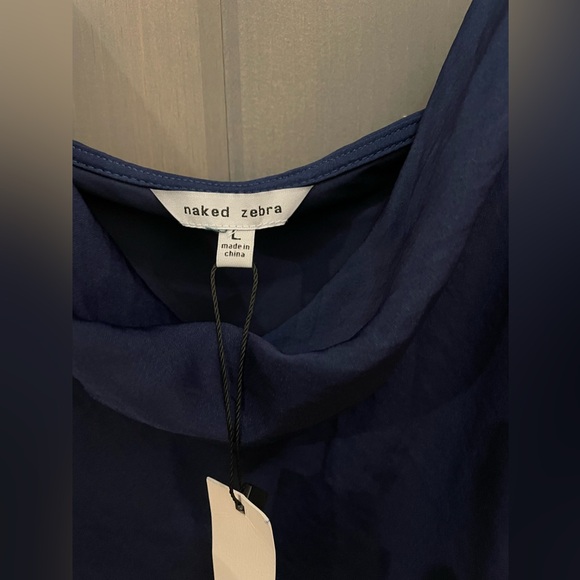 Sadie cowl navy silk dress Fabrik 
Size Large 
 Holiday  dress - Picture 4 of 6